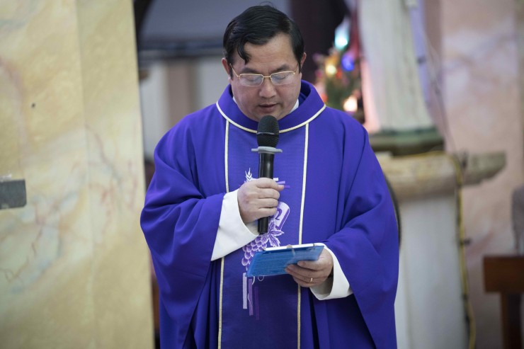 Linh mục Phêrô Lê Minh Hoè – Chánh xứ Giáo xứ Đồng Chưa nói lời cảm ơn các Thừa sai Đại Phúc DCCT