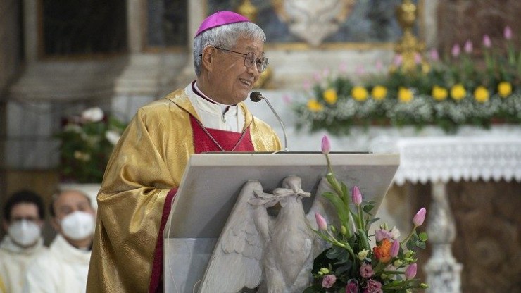 Đức Tổng Giám mục Lazzaro You Heung-sik trong một Thánh lễ truyền chức vào năm 2022 (Ảnh: Truyền thông Vatican)