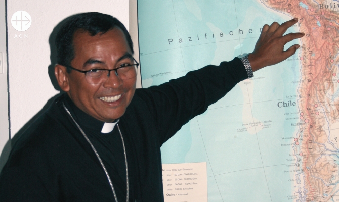 Đức Cha Marco Antonio Cortez, Giám mục Giáo phận Tacna y Moquegua, Peru (ẢNh: ACN)