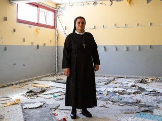 Nữ tu Nabila Saleh thuộc Giáo xứ Thánh Gia ở Gaza (Ảnh: Vatican News)