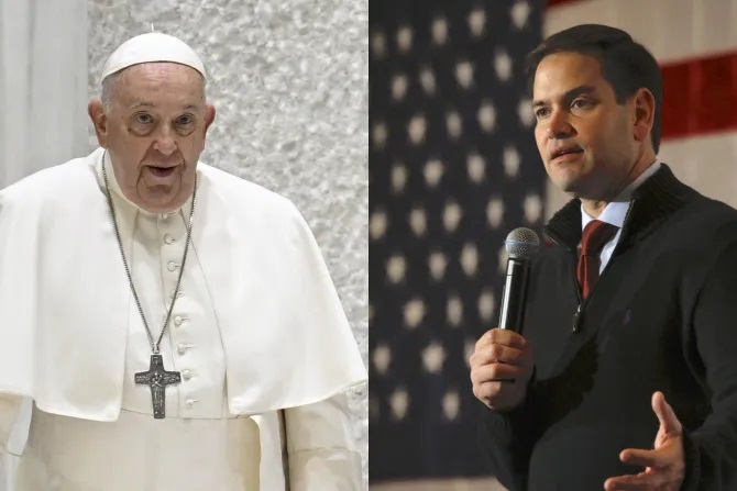 Đức Thánh Cha Phanxicô và Thượng nghị sĩ Marco Rubio, R-Florida (Ảnh: Truyền thông Vatican; Joseph Sohm/Shutterstock)