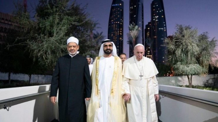 Đức Thánh Cha Phanxicô và Đại Imam của Al-Azhar, Ahmad al-Tayyeb (trái) trong chuyến viếng thăm UAE vào tháng 2 năm 2019 (Ảnh: ANSA)