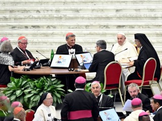 Đại hội đồng Giám mục lần thứ XVI tại Đại thính đường Phaolô VI tại Vatican, ngày 04 tháng 10 năm 2023 (Ảnh: Maria Laura Antonelli / Avalon/PHOTOSHOT/MAXPPP)