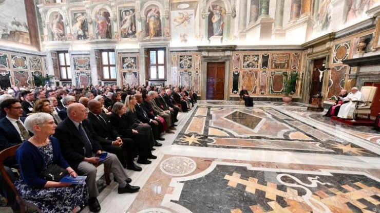 Cuộc gặp gỡ của Đức Thánh Cha với các tham dự viên tham gia Hội nghị Thế giới về Tinh thần Huynh đệ Nhân loại (Ảnh: Truyền thông Vatican Media)
