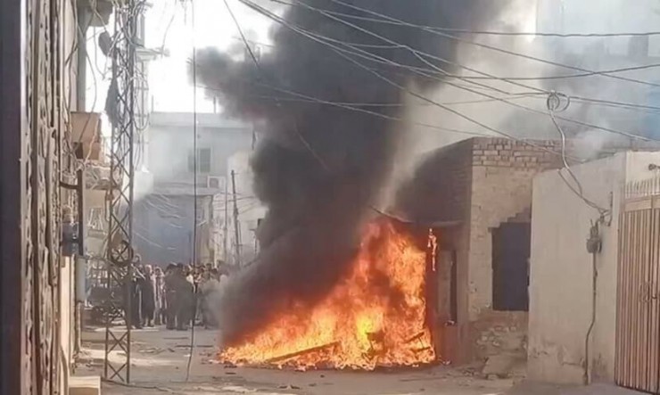 Hình ảnh một vụ c tấn công có chủ đích vào một cơ sở của một Kitô hữu ở Pakistan vào ngày 25 tháng 5, được đăng lên X (Ảnh: X)