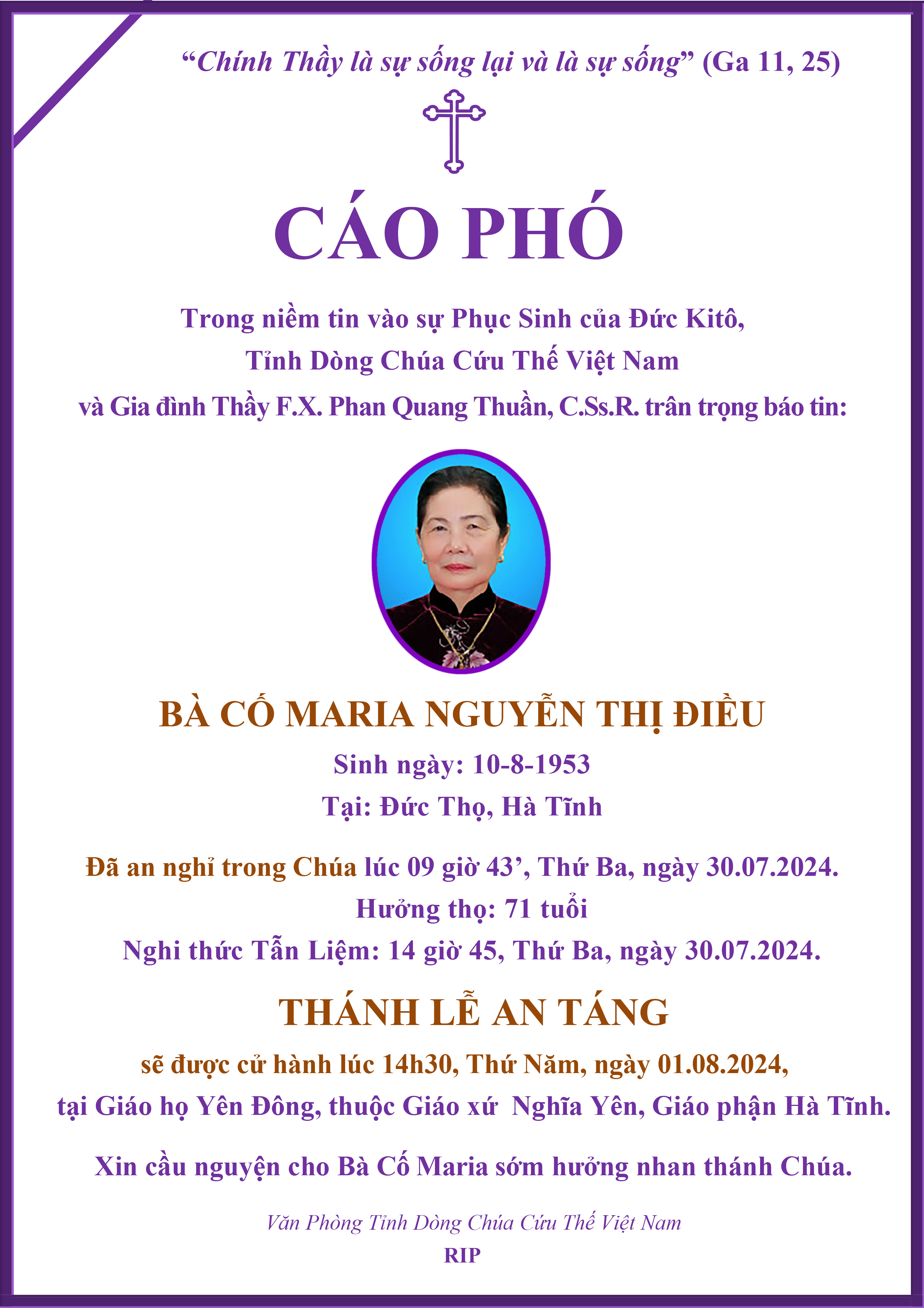 Microsoft Word - VPT03424 - CÁO PHÓ BÀ CỐ THẦY PHAN QUANG