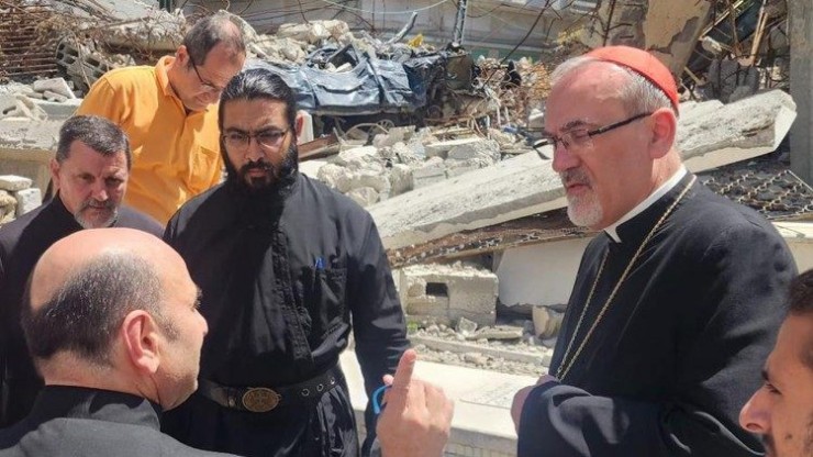 Đức Hồng Y Pizzaballa thăm Gaza (Ảnh: Vatican News)