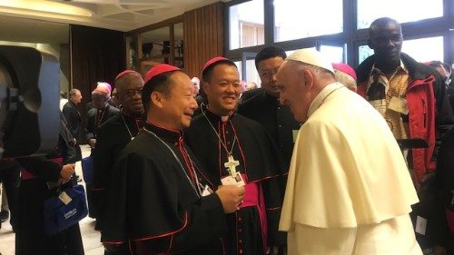 Đức Thánh Cha Phanxicô với một số Giám mục Trung Quốc (Ảnh: Vatican News)