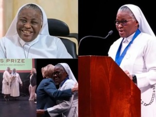 Vào ngày 14 tháng 11 năm 2024, Nữ tu Francisca Ngozi Uti đã được vinh danh là người đoạt giải thưởng Opus năm 2024, đi kèm với giải thưởng trị giá 1,2 triệu đô la ghi nhận công tác nhân đạo mang tính chuyển đổi (Ảnh: Đại học Santa Clara)