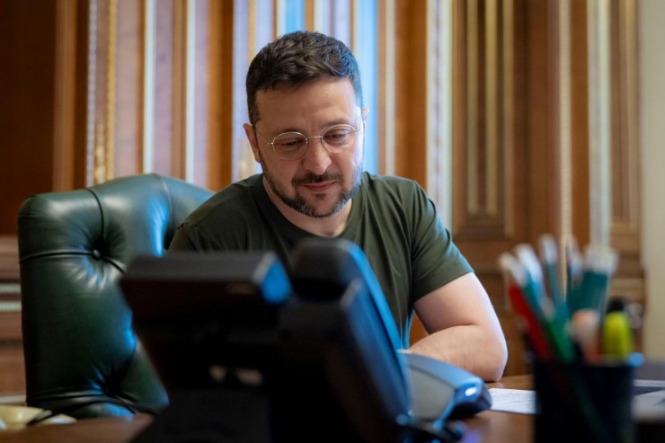 Tổng thống Ukraine Volodymyr Zelensky điện đàm với Đức Thánh Cha Lêô XIV trong một bức ảnh được đăng trên X (Nguồn: Tổng thống Volodymyr Zelenskyy.)