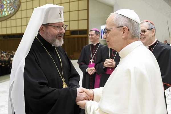 "Ngài là người Mỹ quan trọng nhất trên thế giới", Đức Tổng Giám mục Sviatoslav Shevchuk Địa phận Kyiv, lãnh đạo Giáo hội Công giáo Đông phương Ukraine, nói về Đức Thánh Cha Lêô XIV (Ảnh: Truyền thông Vatican)