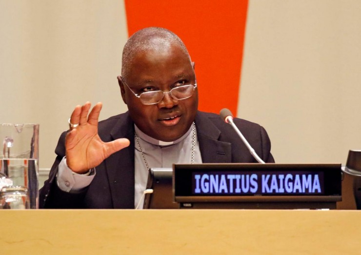Đức Tổng giám mục Ignatius Kaigama thuộc Địa phận Abuja, Nigeria, phát biểu tại diễn đàn đề cập đến các vấn đề tự do tôn giáo quốc tế tại Liên Hợp Quốc ở New York ngày 1 tháng 3 năm 2019 (Ảnh: Gregory A. Shemitz/CNS)