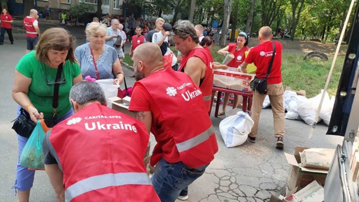 Các hoạt động liên đới của Caritas Ukraine tại các vùng chiến sự (Ảnh: Vatican News)