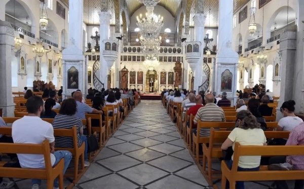 Các tín hữu tập trung tham dự Thánh lễ tại Nhà thờ Mariamite ở Damascus, Syria, vào ngày 30 tháng 6 năm 2025 (Ảnh: Tòa Thượng phụ Chính thống giáo Hy Lạp của Antioch và Toàn phương Đông)