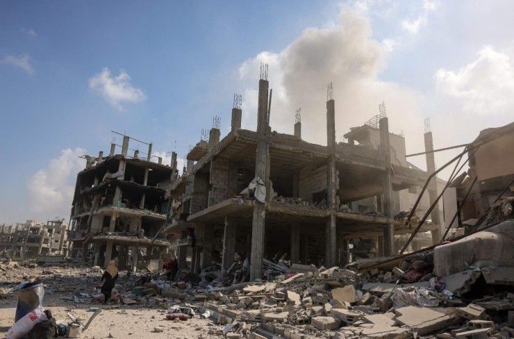 Thiệt hại sau vụ nổ ở khu phố Saftawi, Gaza, ngày 25 tháng 8 năm 2025 (Ảnh: AFP)