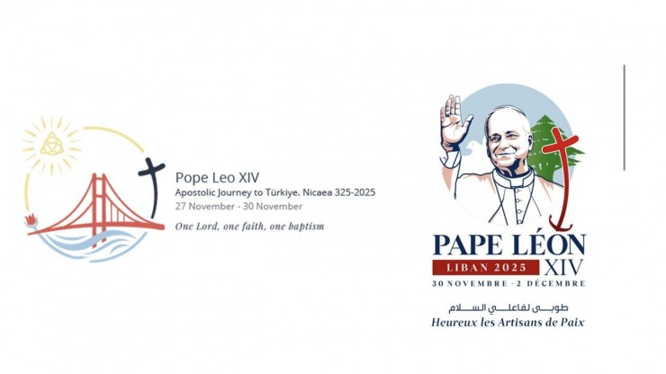Logo và khẩu hiệu cho các chuyến viếng thăm Thổ Nhĩ Kỳ và Lebanon của Đức Thánh Cha Lêô XIV (Ảnh: Vatican News)