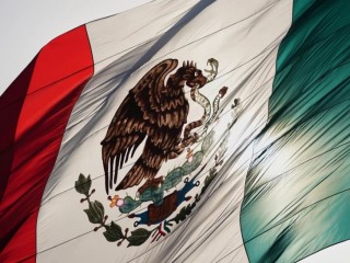 Quốc huy Mexico trên một lá cờ lớn tại quảng trường Zocalo của thành phố, Mexico City, thứ năm, ngày 13 tháng 11 năm 2025 (Ảnh: Claudia Rosel/ AP)